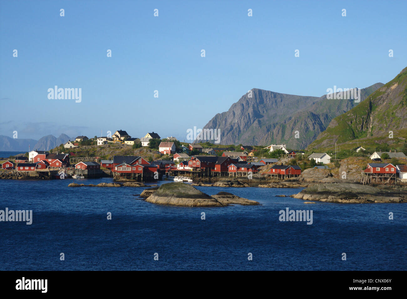 Angeln, Dorf A, Norwegen, Lofoten-Inseln Stockfoto
