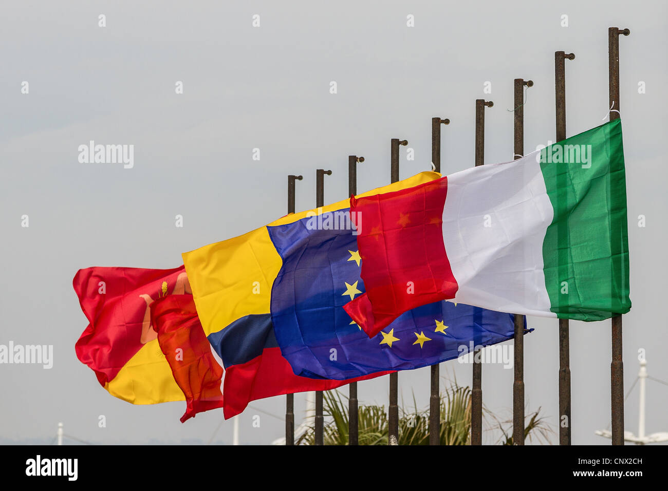 Europäische Union Flaggen Europa-EU-Mitgliedstaaten Stockfoto