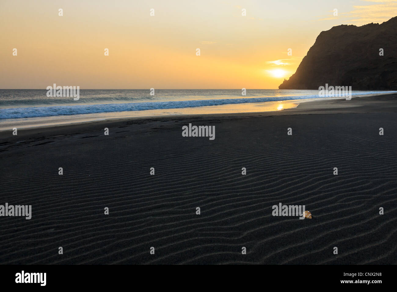 Sonnenuntergang vom Strand auf São Vicente, Kap Verde Stockfoto