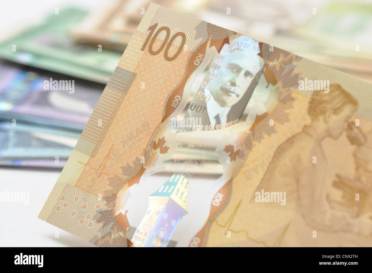 Neue kanadische Kunststoff 100 bill Stockfoto