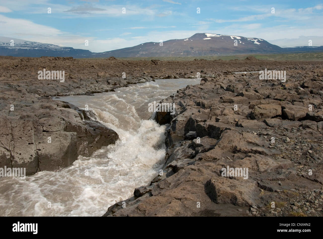 Geita Fluss az Kaldadalsvegur 550, Island, Kaldidalur Stockfoto