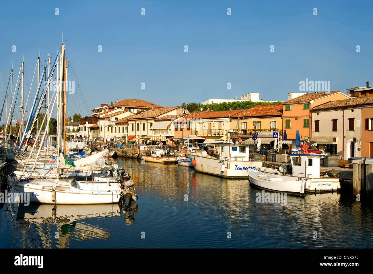 Angeln, Hafen und Marina, Italien, Emilia Romagna, Cervia Stockfoto
