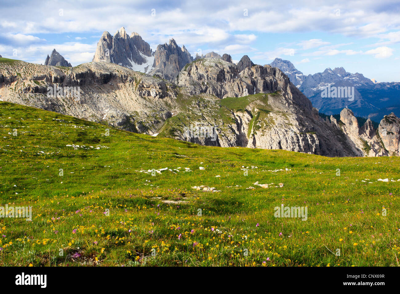 Cardini Gruppe Cadini di Misurina, südlichen Teil der Dolomiten, Italien, Südtirol, Dolomiten Stockfoto