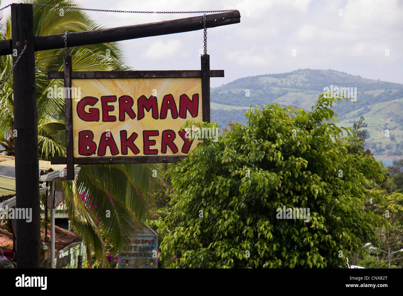 Deutsche Bäckerei in Nuevo Arenal, Costa Rica Stockfoto