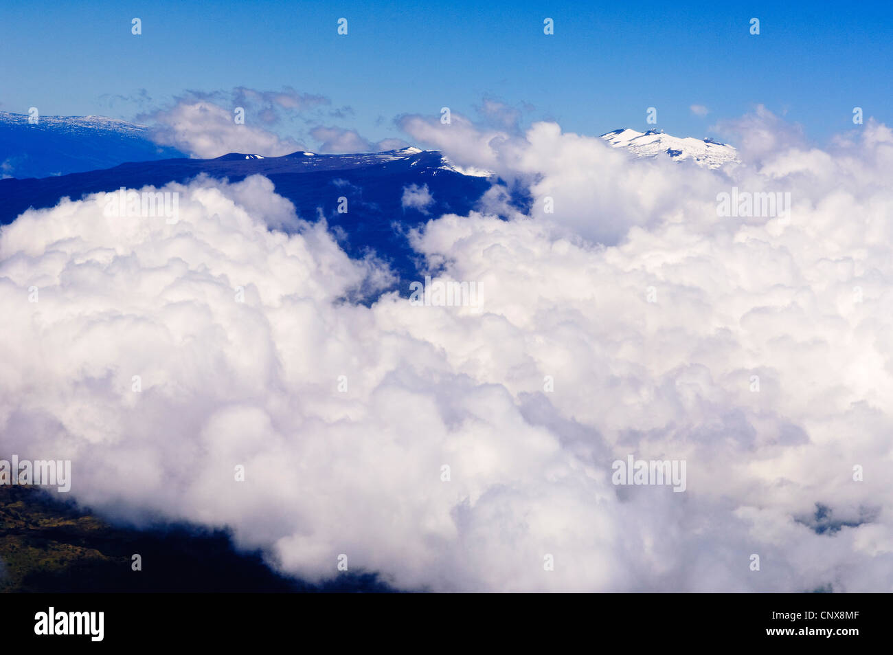 Wolkendecke am Mauna Kea, USA, Hawaii, Big Island Stockfoto