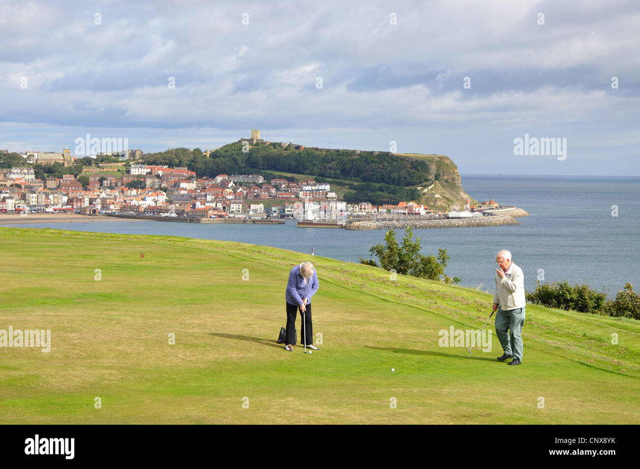 Putting-Green, Scarborough, North Yorkshire, England, UK Stockfoto
