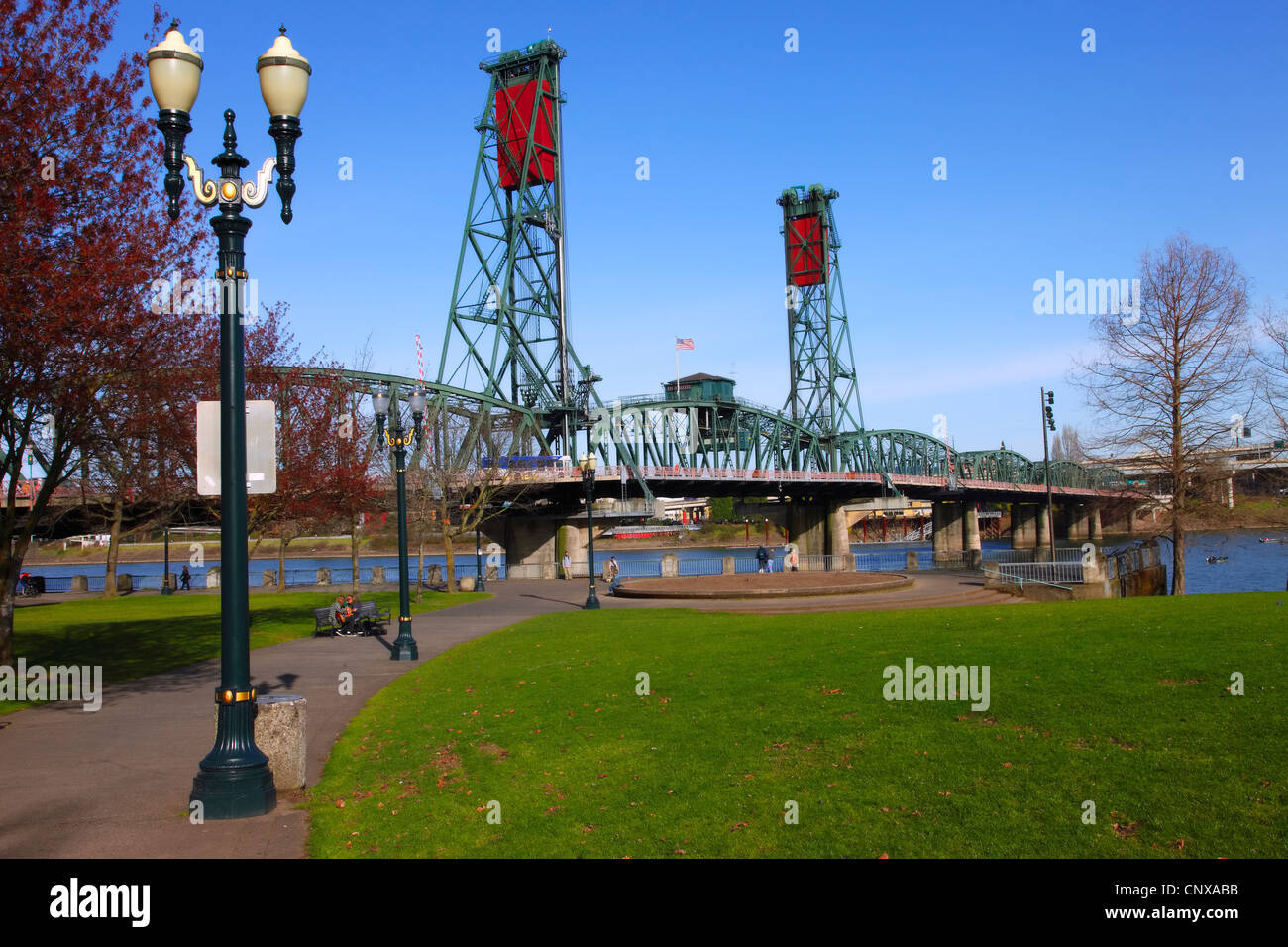 Parks & Brücke. Stockfoto