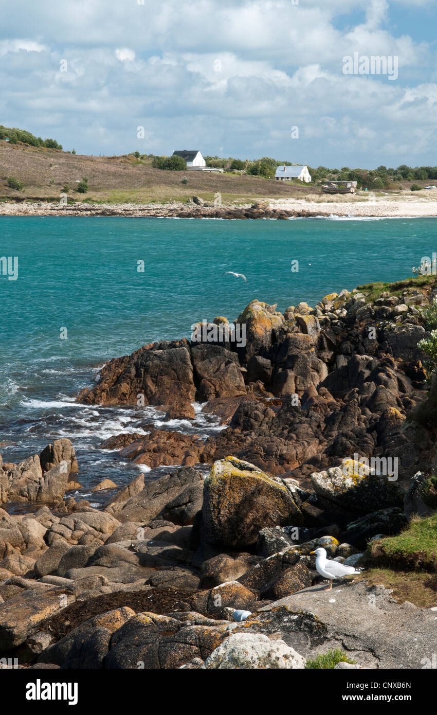Auf der Suche über die Insel Gugh von St Agnes auf die Scilly-inseln UK Stockfoto