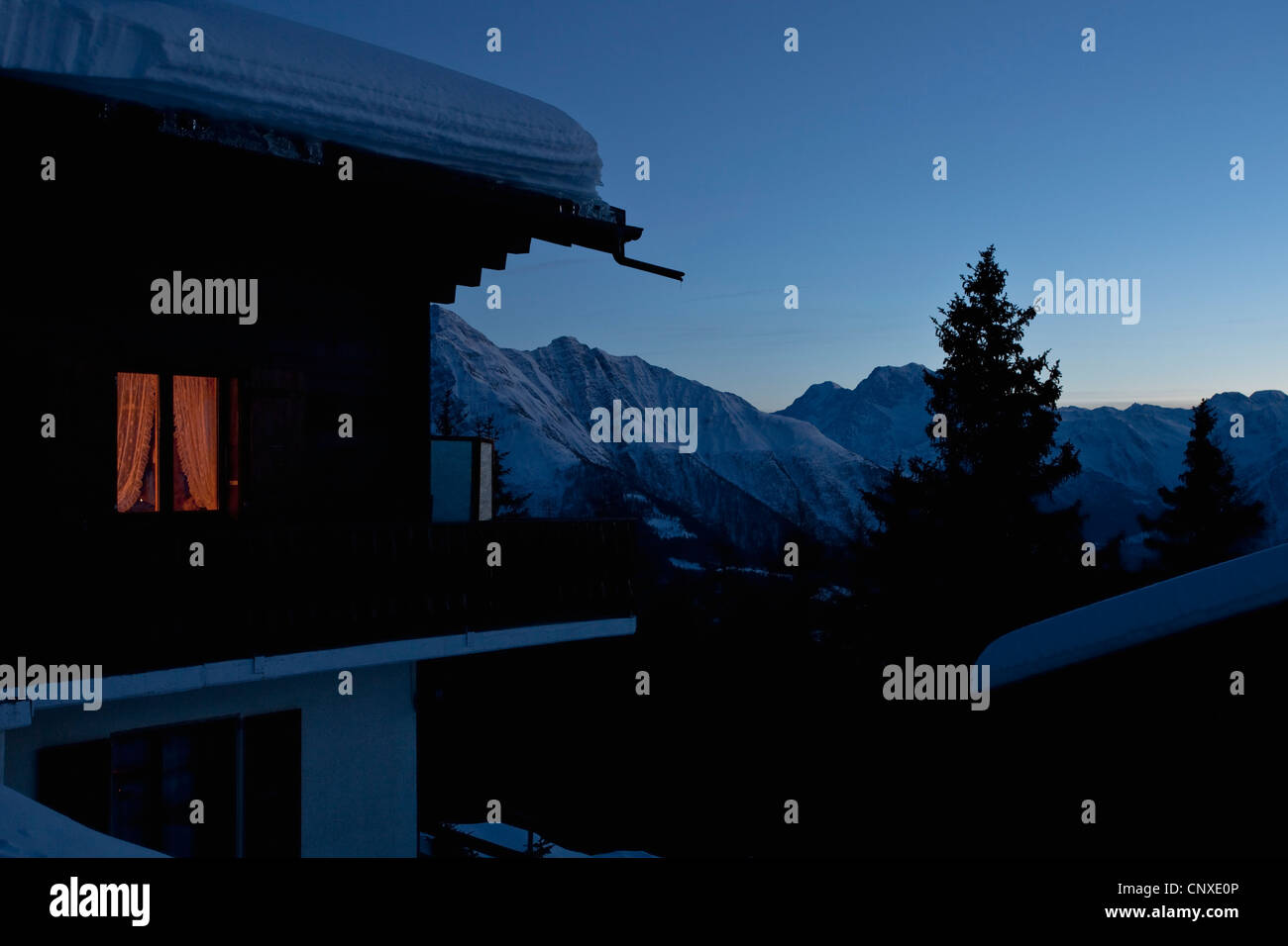 Ein Chalet in den Schweizer Alpen Stockfoto