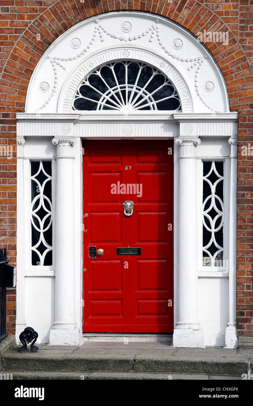 Georgische Tür, Merrion Square, Dublin, Irland Stockfoto