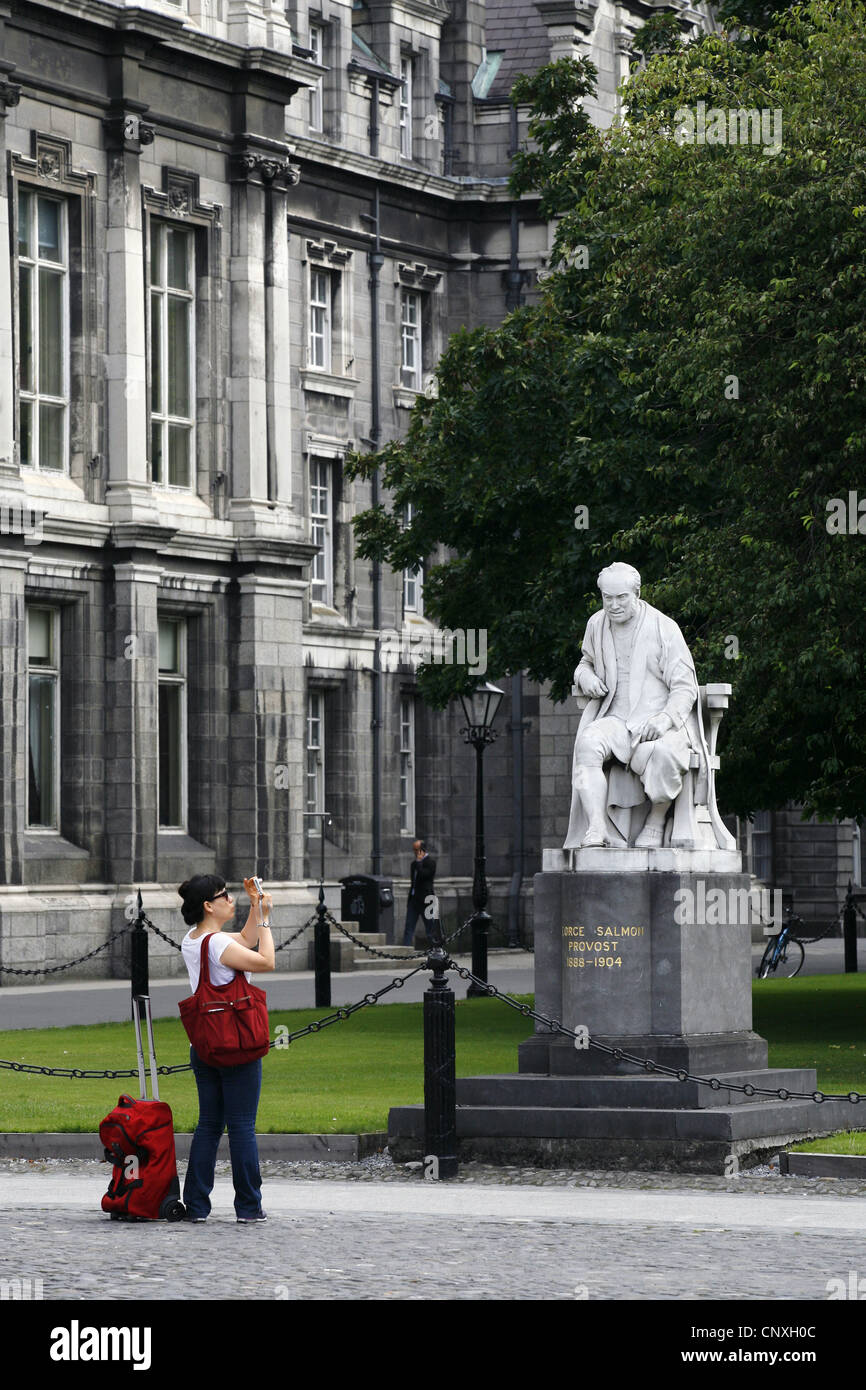 Statue von George Salmon, Trinity College, Dublin, Irland Stockfoto