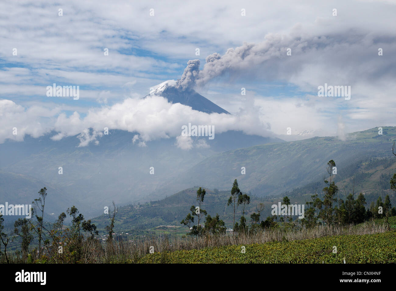 Ausbruch des Tungurahua Vulkan, Ecuador, Anden Stockfoto