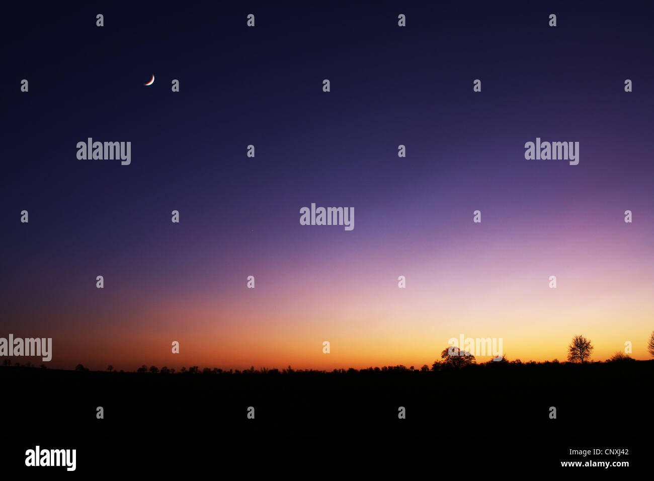 Sonnenuntergang in Blakesley, England Stockfoto