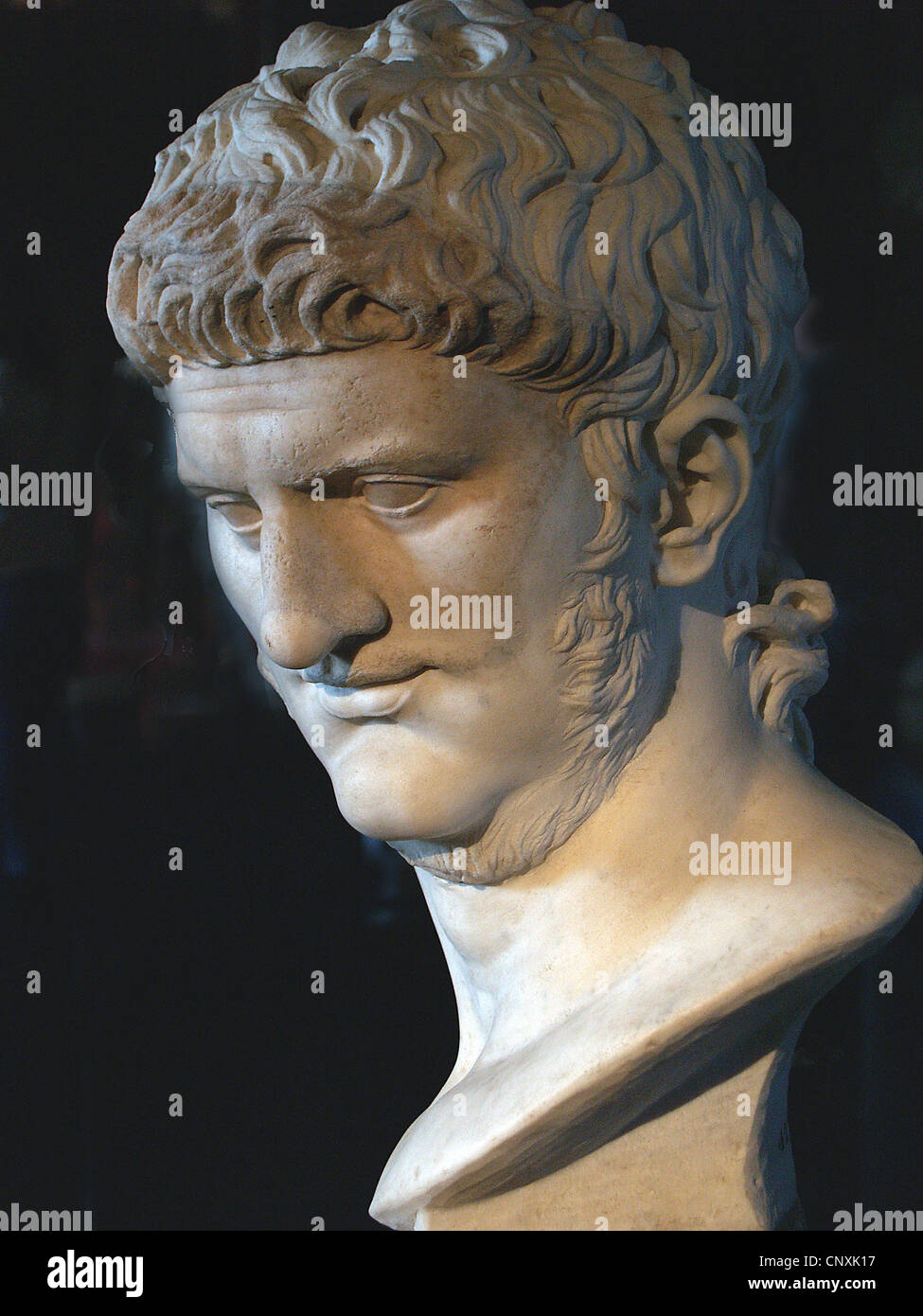 Büste von Kaiser Nero in der Kurie des Forum Romanum, Rom Stockfoto