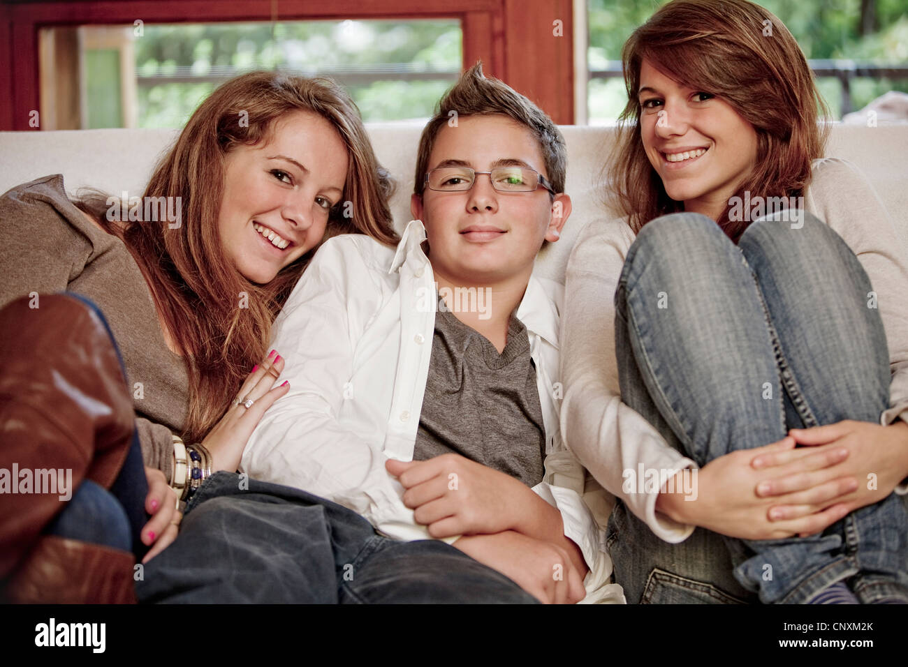 Bruder und Schwestern Stockfoto