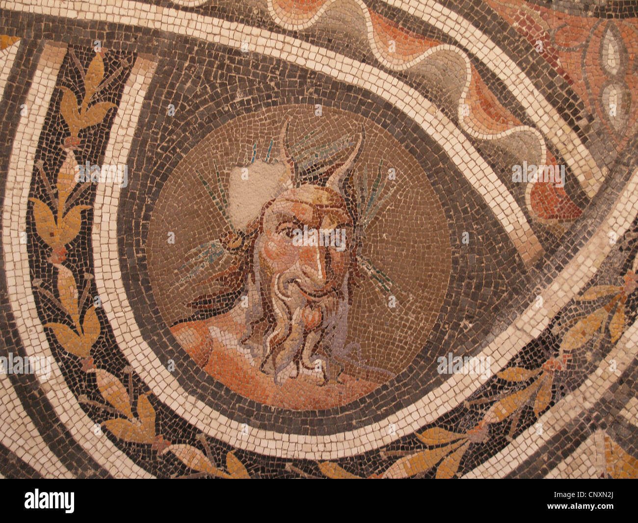 Römische Fliesen Mosaik, National Museum in Rom Stockfoto