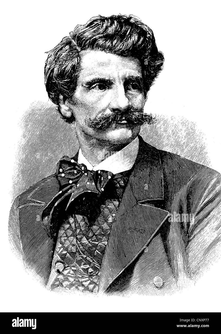 Karl oder Carl Theodor von Piloty, 1826-1886, ein deutscher Maler, historische Gravur, ca. 1885 Stockfoto