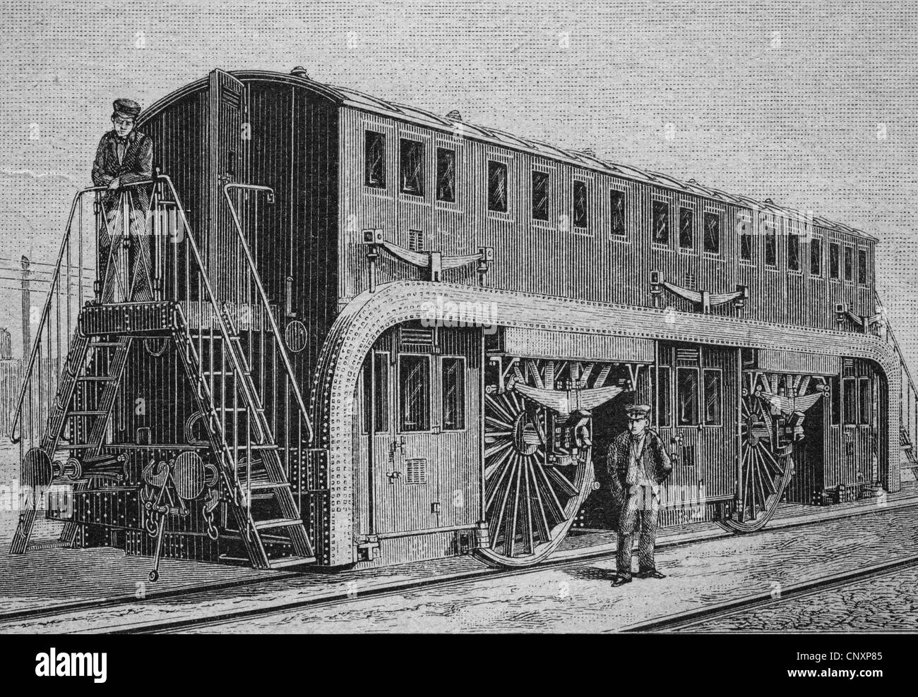 Eisenbahn Transport System Estrada, Brasilien, Südamerika, historische Gravur, ca. 1885 Stockfoto