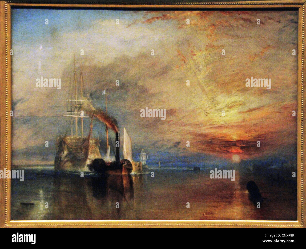 J. M. W. Turner (1775-1851). Britischer Maler. Die Fighting Temeraire zerrte an ihrem letzten Liegeplatz, 1838 gebrochen werden. Stockfoto