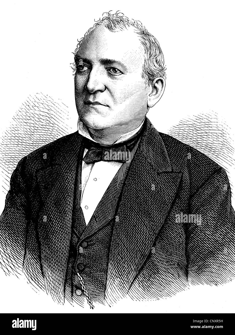 Heinrich Kruse, 1815-1902, eine nationale deutsche Journalist, Dichter und Schriftsteller, historische Gravur, ca. 1889 Stockfoto