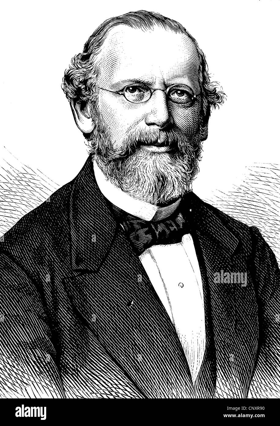 Ludwig Turban, 1857-1930, Präsident des badischen Staatsministeriums, historische Gravuren, ca. 1888 Stockfoto