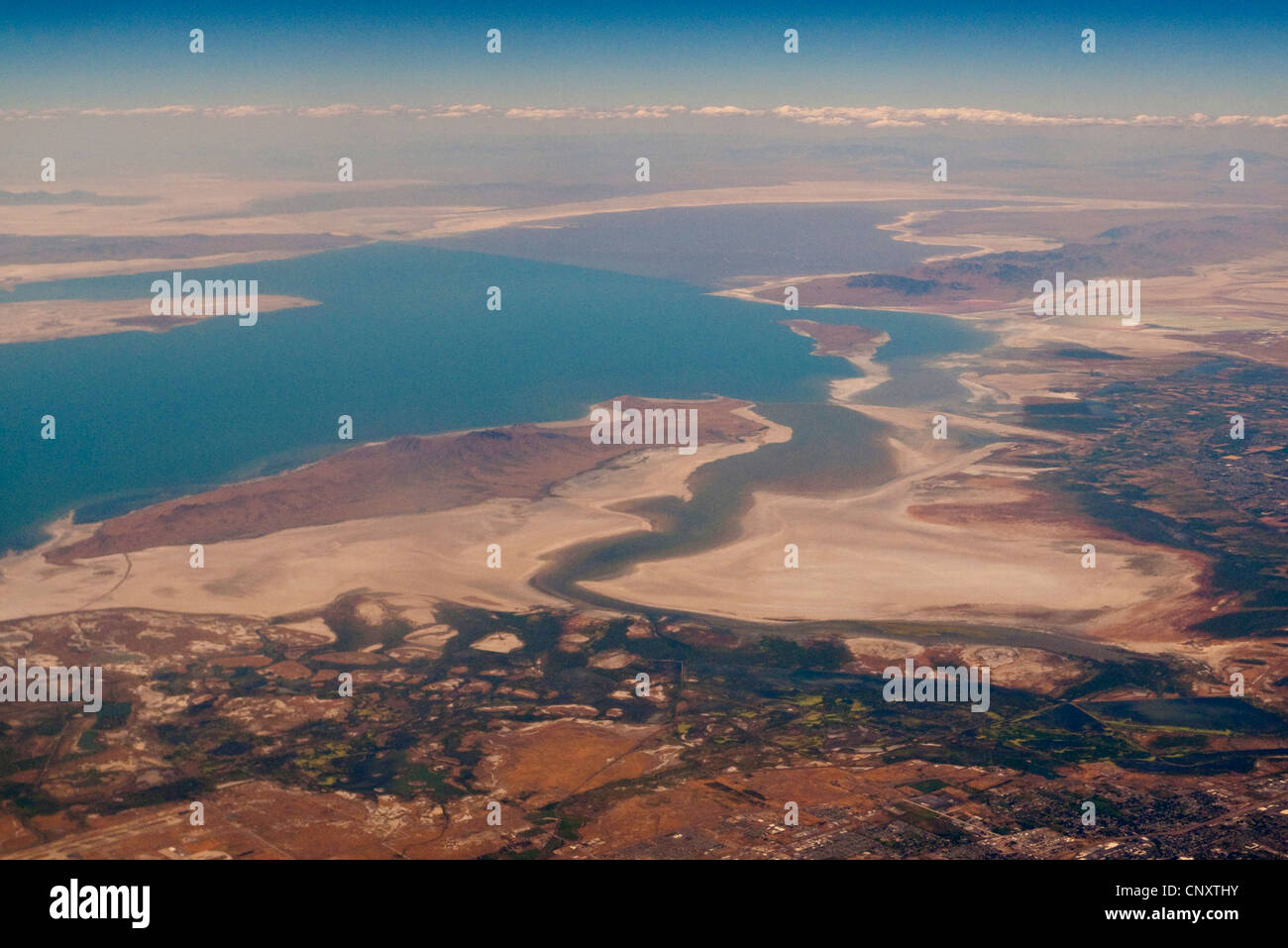 Great Salt Lake, Ansicht von Südosten, Salt Lake City, Utah, USA Stockfoto