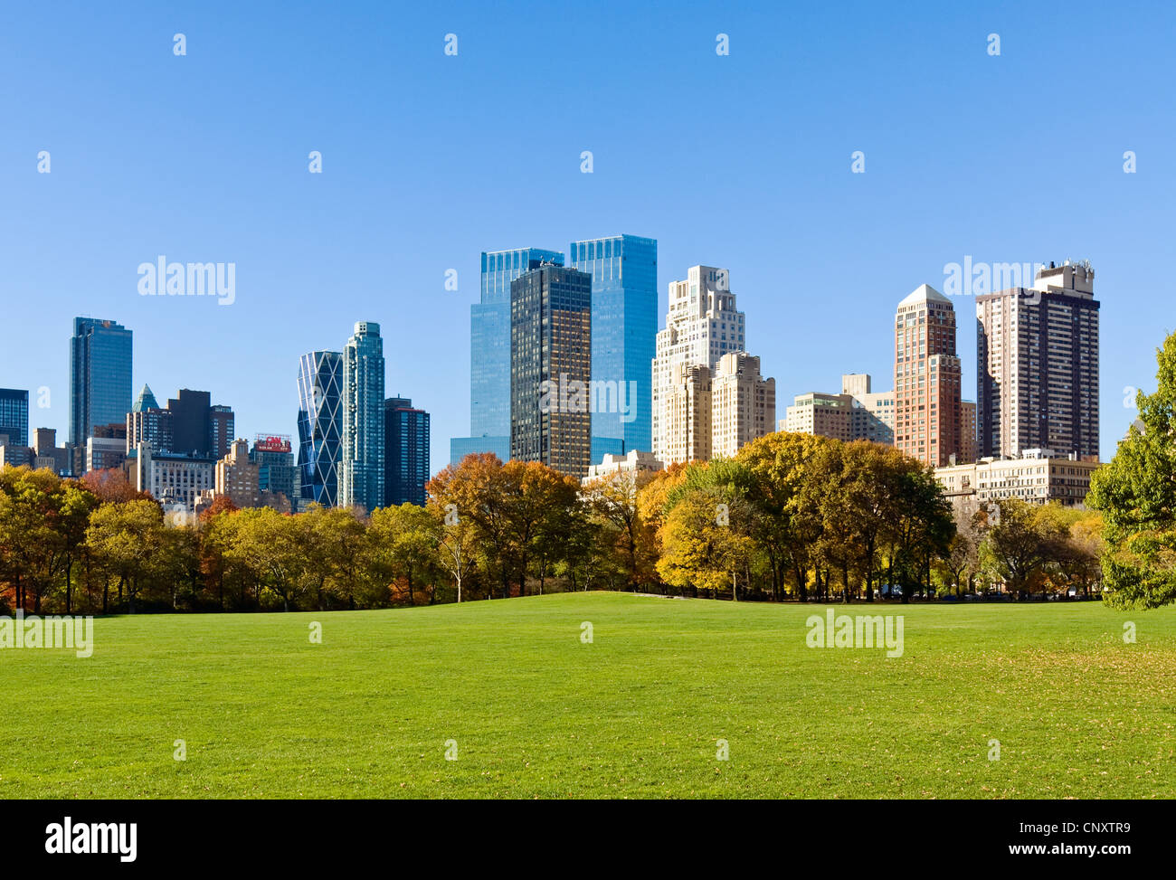 Central Park Skyline Time Warner Center 15 CPW Stockfoto