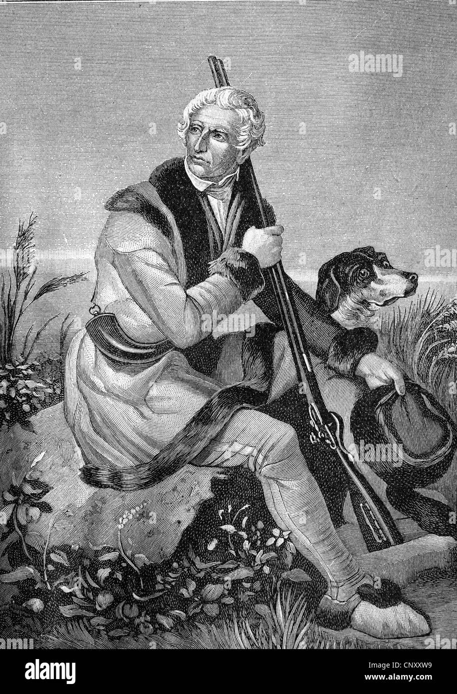 Daniel Boone, 1734-1820, ein US-amerikanischer Pionier und Jäger, historische Holzstich um 1897 Stockfoto