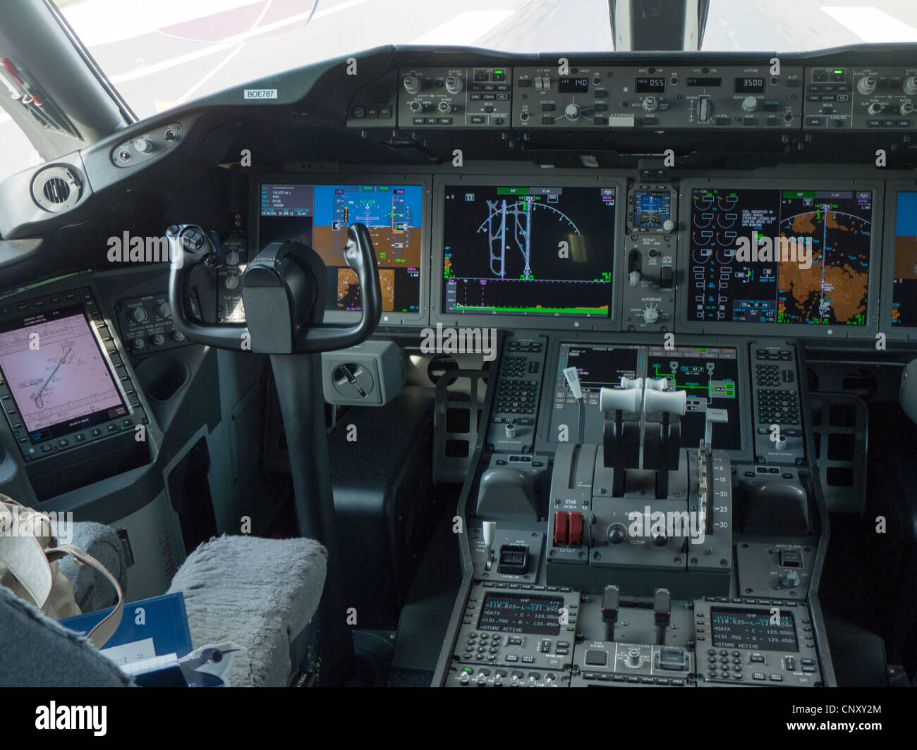 Boeing 787 Prototyp Cockpit Stockfoto