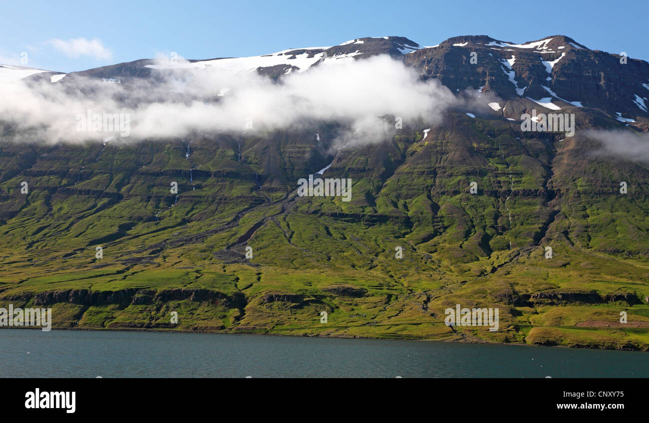 Seydisfjoerdur Fjord, Island Stockfoto