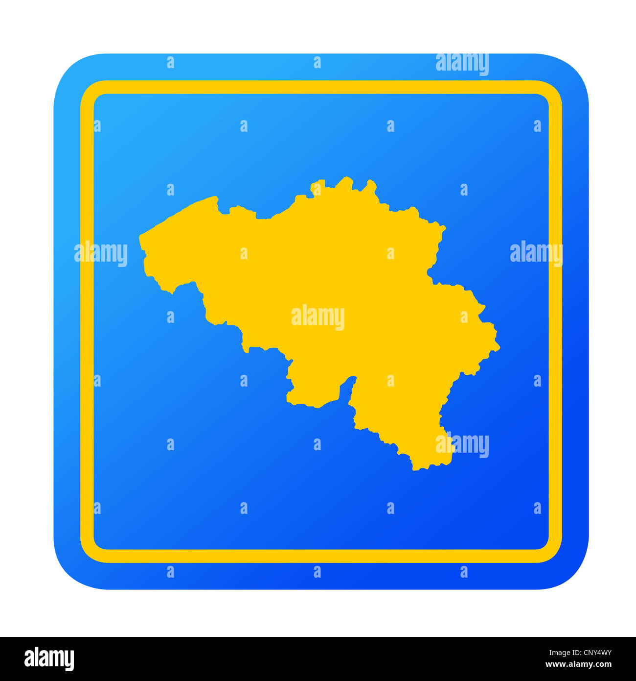 Belgien-Europäische Taste isoliert auf weißem Hintergrund mit Beschneidungspfad. Stockfoto