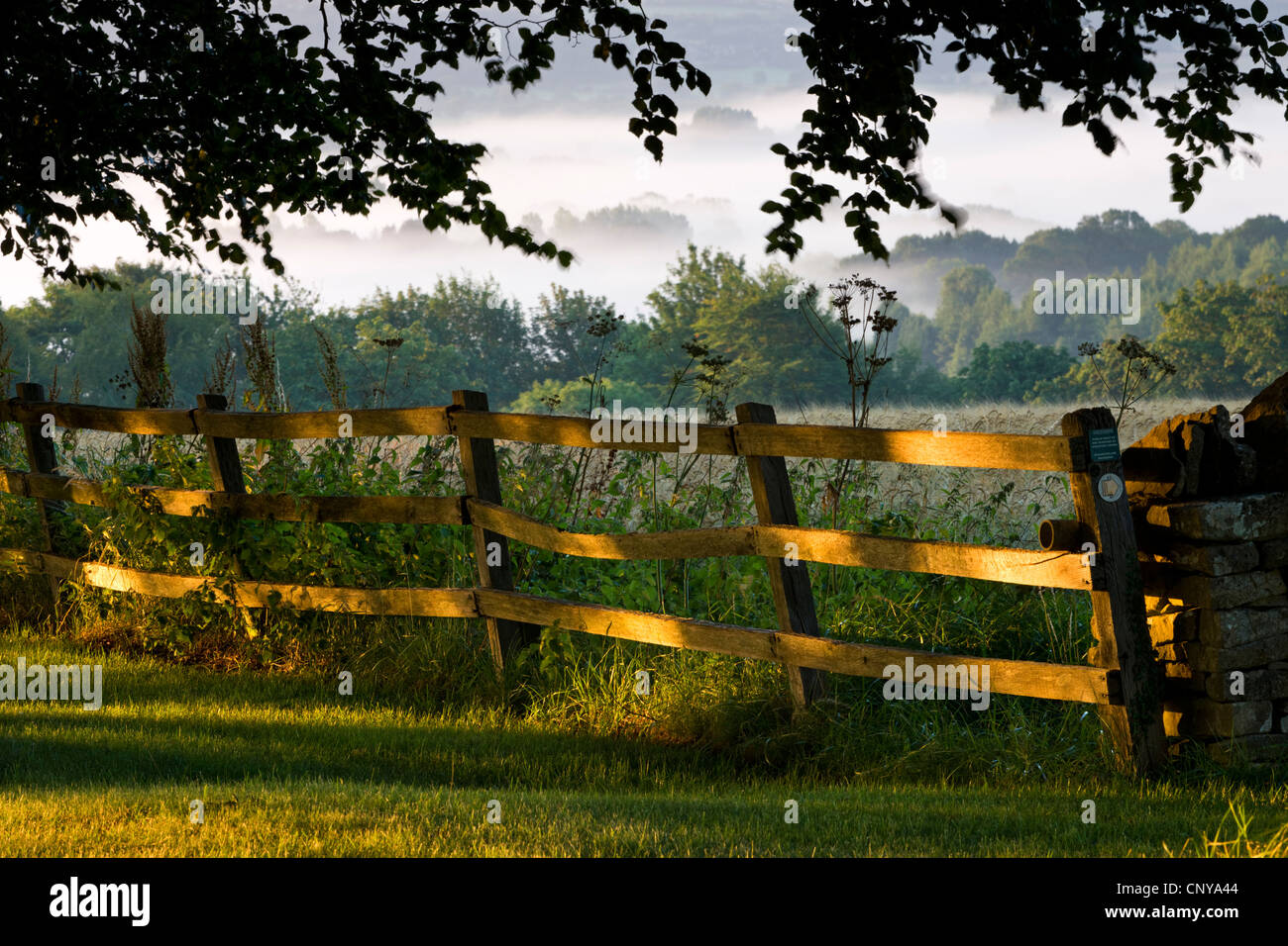 Landschaft-Landschaft der Cotswolds, Gloucestershire, England. Sommer 2011 Stockfoto