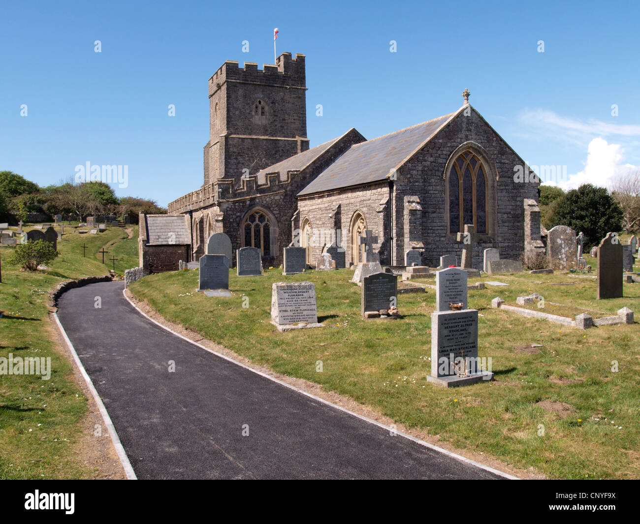 St. Marien Kirche, Berrow, Burnham-on-Sea, Somerset, Großbritannien Stockfoto