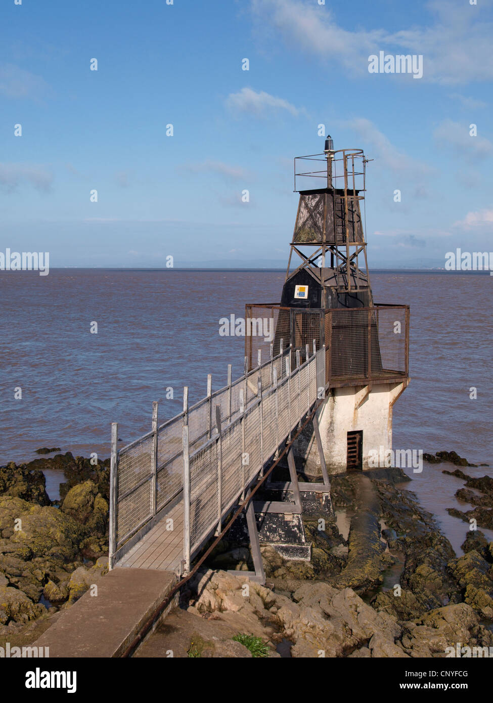 Battery Point Lighthouse, Portishead, Somerset, Großbritannien Stockfoto