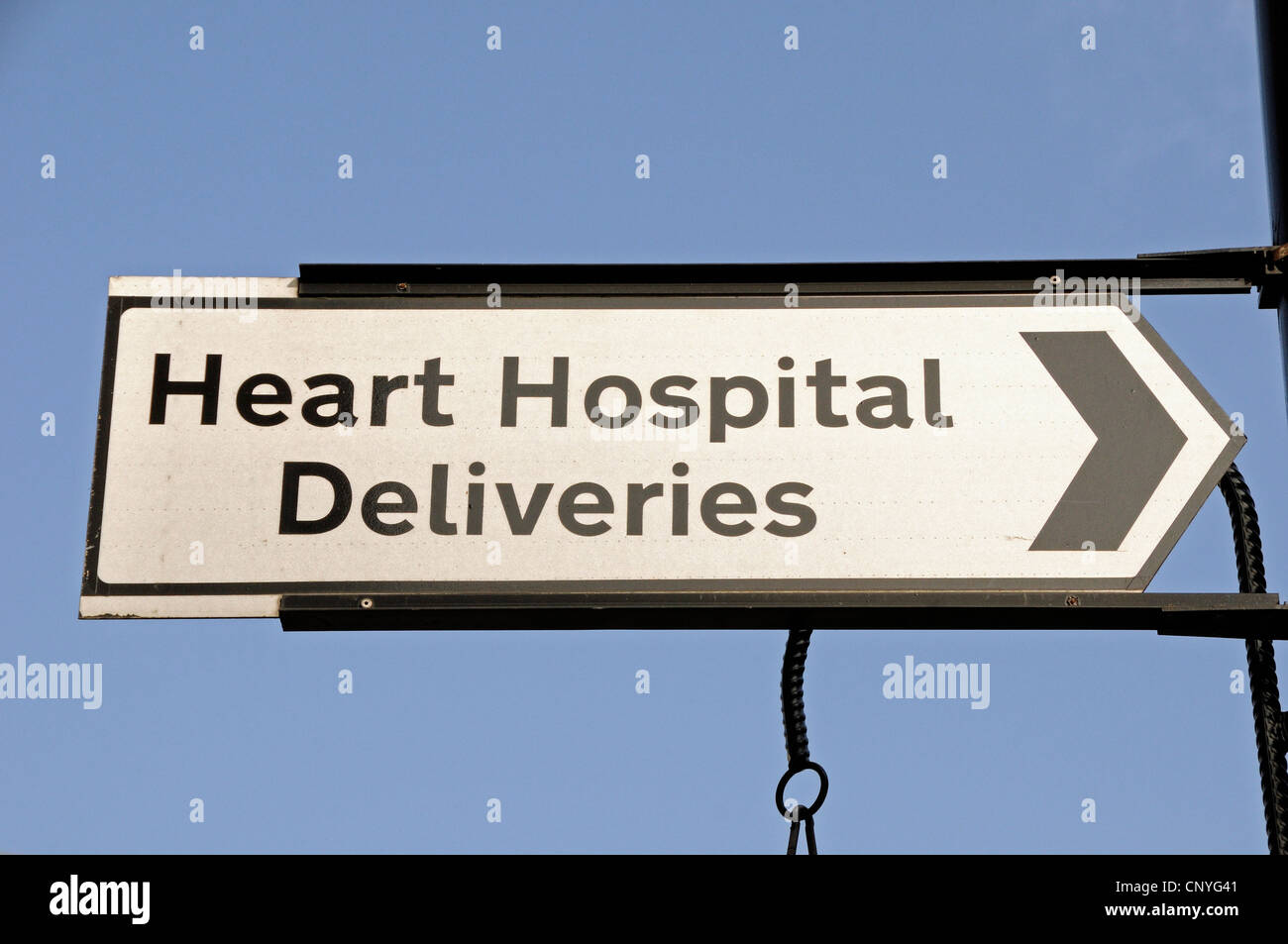 Heart Hospital Lieferungen Zeichen, das Herz Krankenhaus, Marylebone London England Großbritannien UK Stockfoto