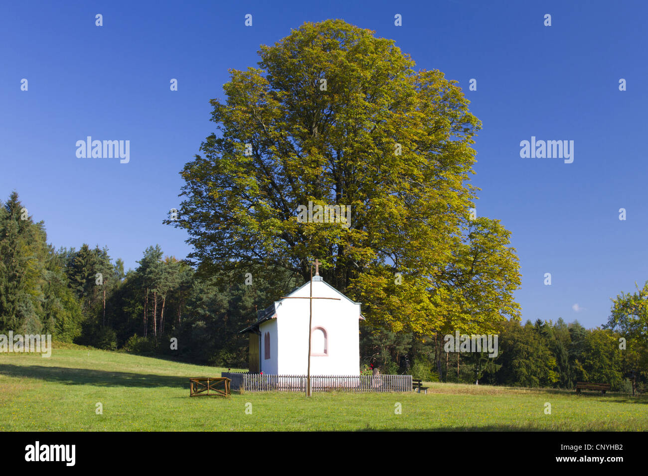 Wallfahrt der Kapelle "Herrin der Berge" ("Lady der Berge"), Heimbuchenthal, Spessart, Bayern, Deutschland Stockfoto