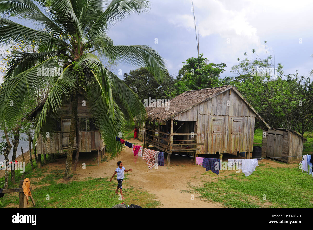 Heimatdorf der Indianerstamm der Tawahka, Honduras, La Mosquitia, Las Marias Stockfoto