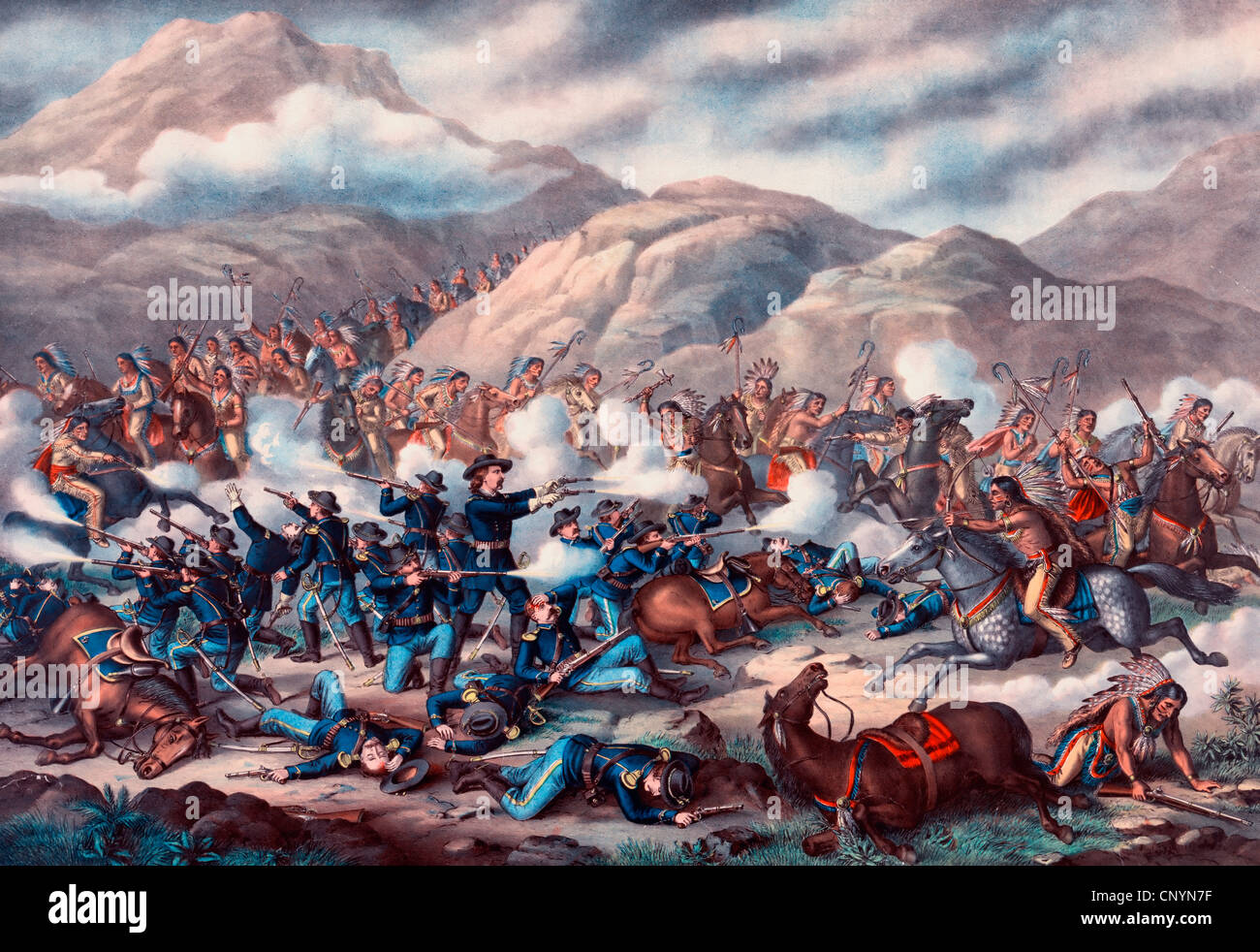 Schlacht von Little Bighorn - USA Juni 25 + 26, 1876 Stockfoto