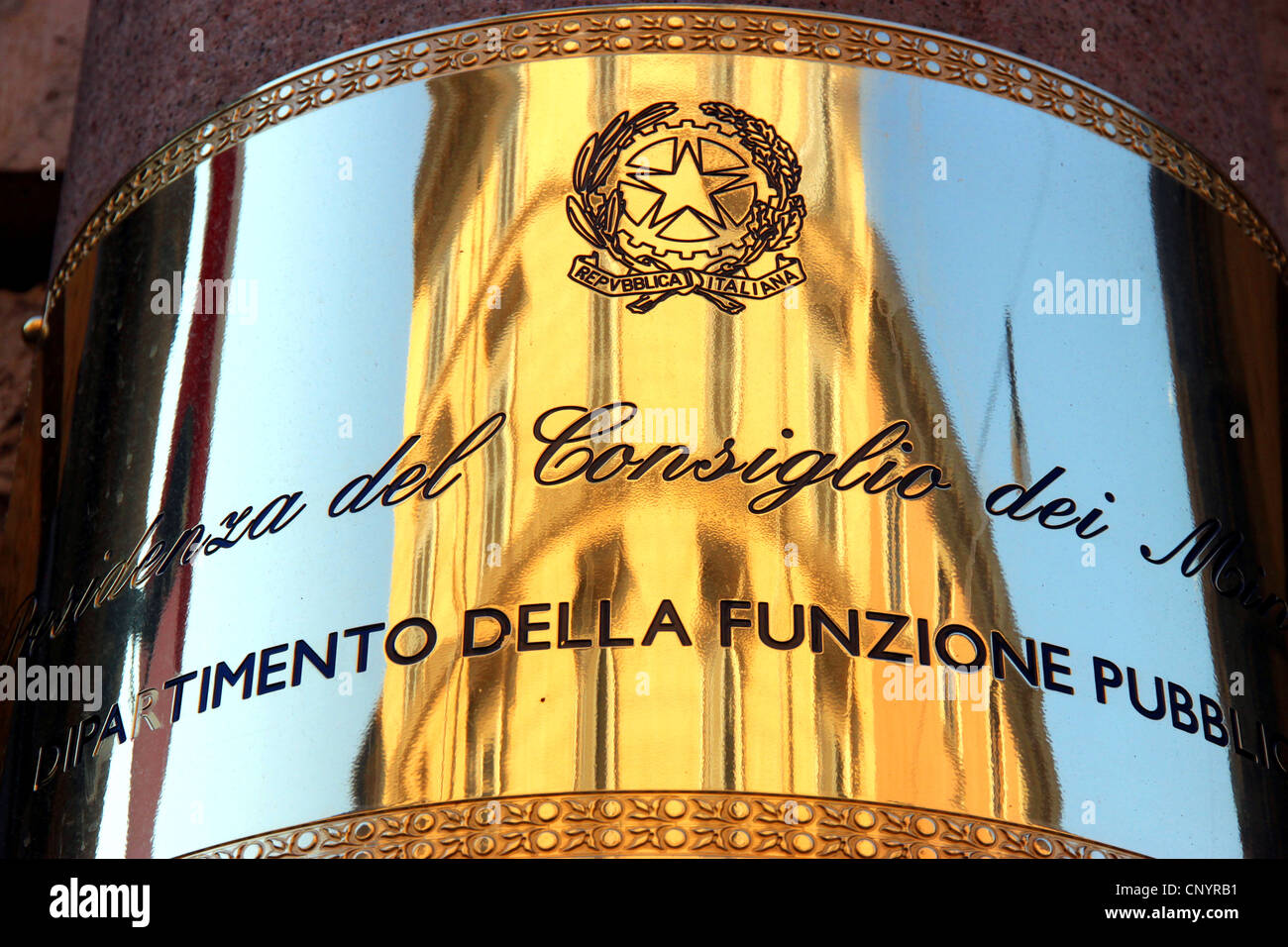 Italienischer Ministerpräsident Office Plaque Stockfoto