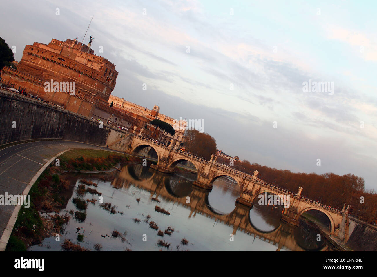 Ein Schuss von Castel Sant'Angelo in Rom Stockfoto