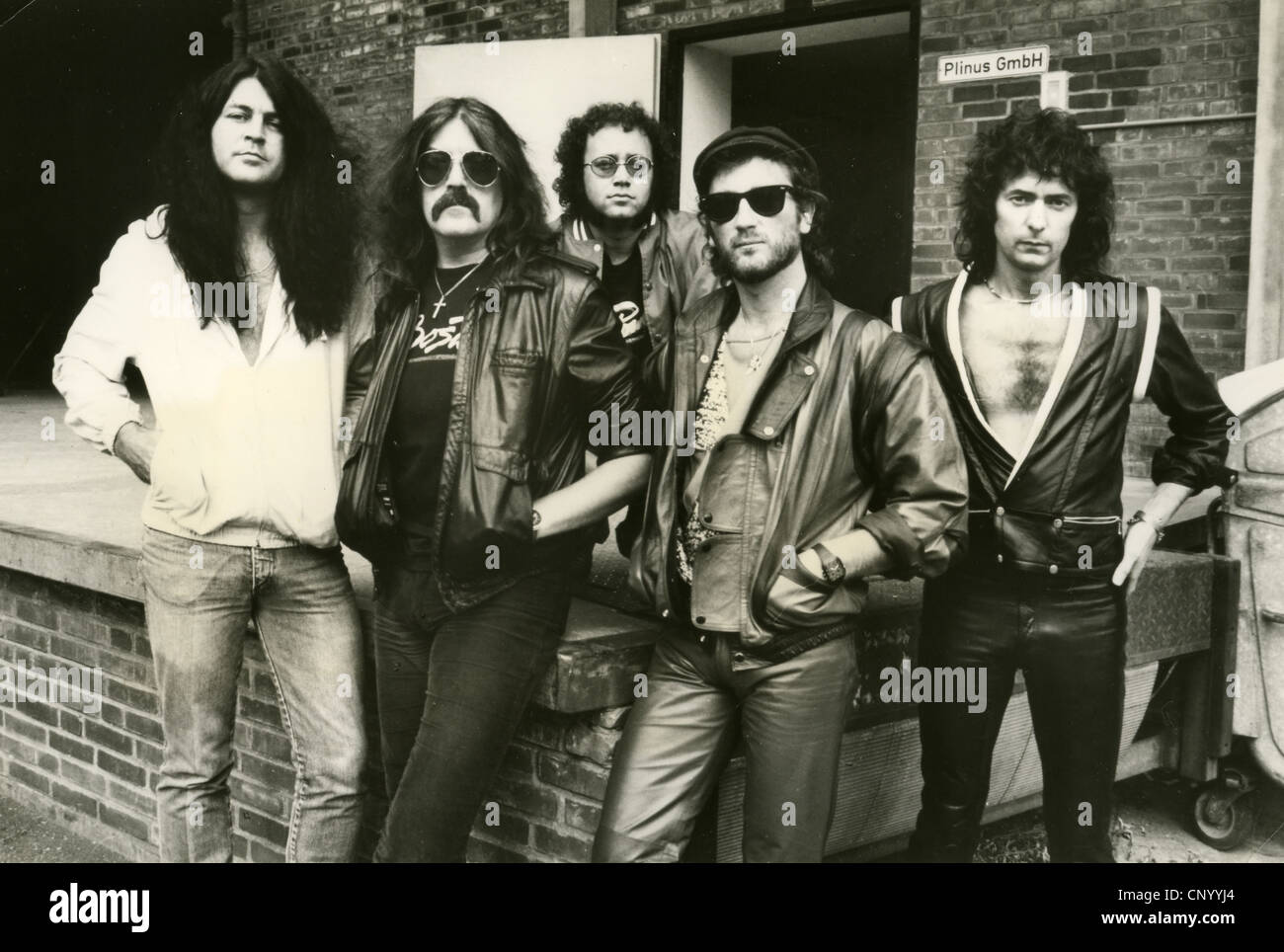 DEEP PURPLE-Promo-Foto von UK-Rock-Gruppe über 1975 Stockfoto