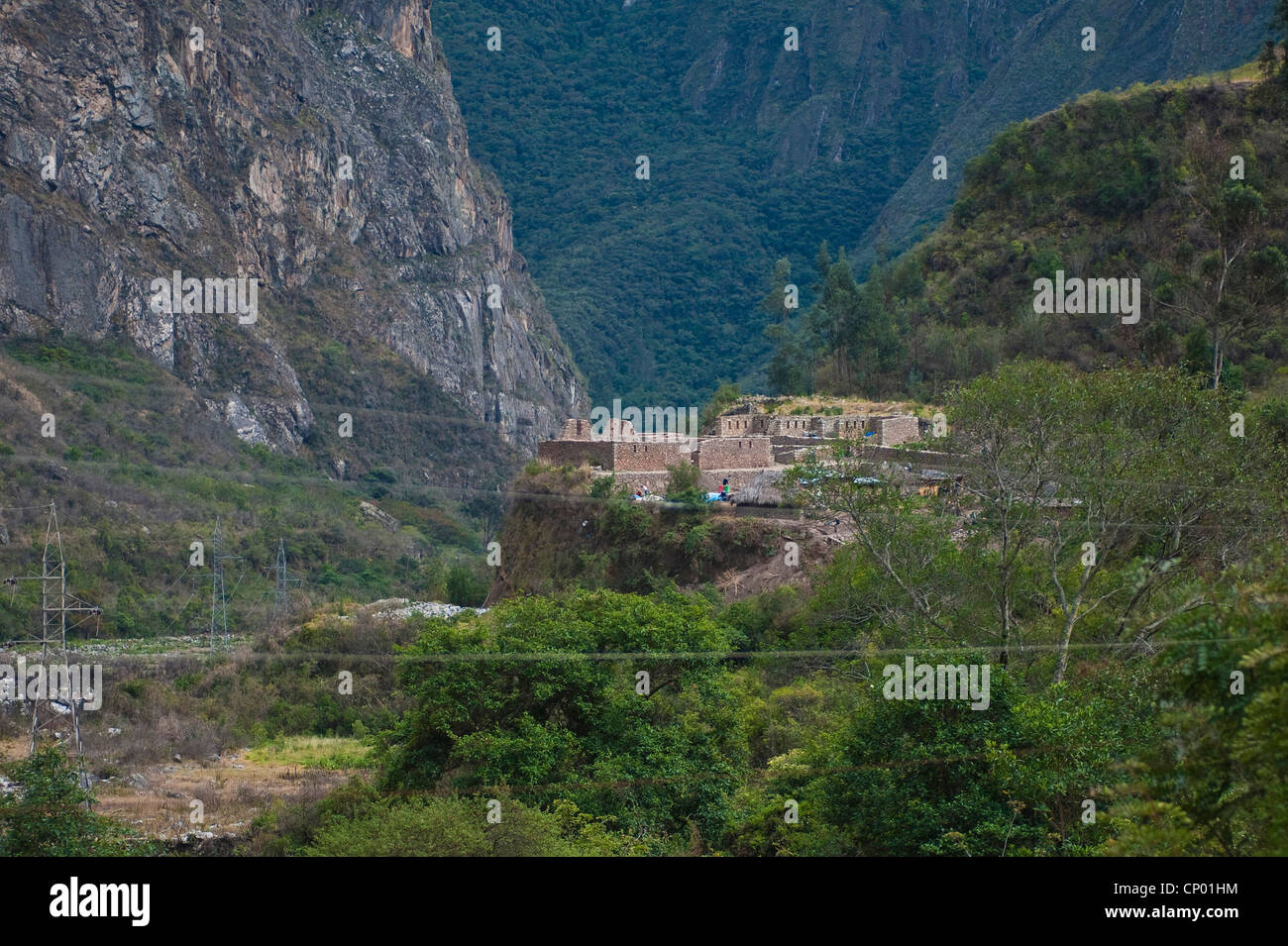 Zug nach Machu Picchu, Peru, Ollantaytambo Stockfoto