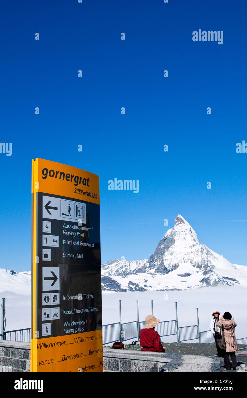 Blick vom Gornergrat, Matterhorn, Schweiz Stockfoto