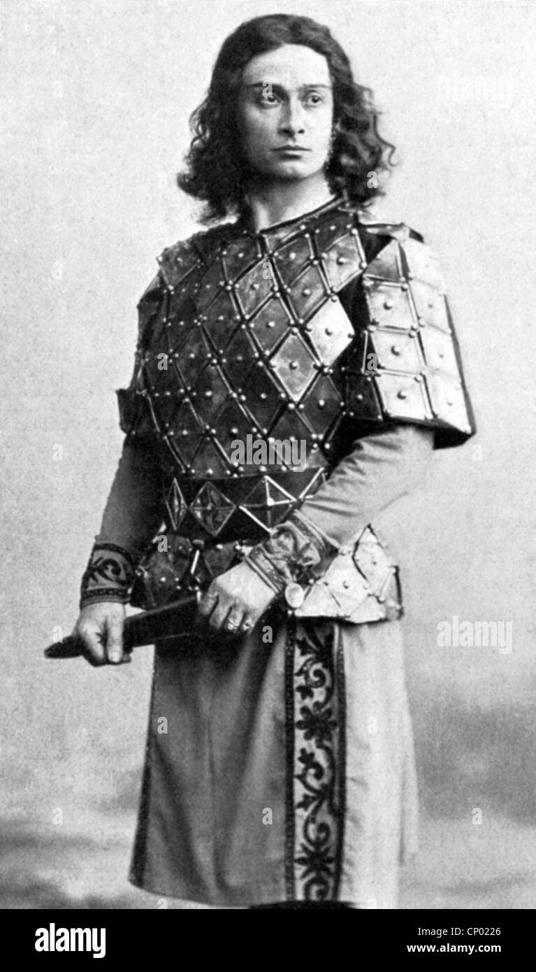 Kainz, Josef, 2.1.1858 - 20.9.1910, österreichischer Schauspieler, als Teia im Stück 'Morituri' von Hermann Sudermann, Deutsches Theater, Berlin, 1896, Stockfoto