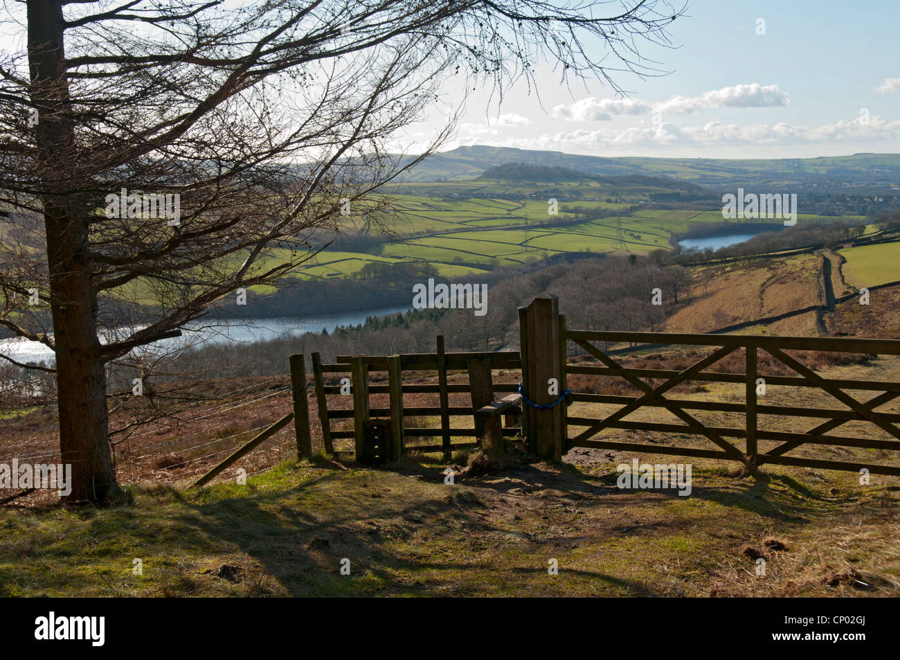 Valehouse und Unterteile Stauseen in den Longdendale Valley, Peak District, Derbyshire, England, UK Stockfoto