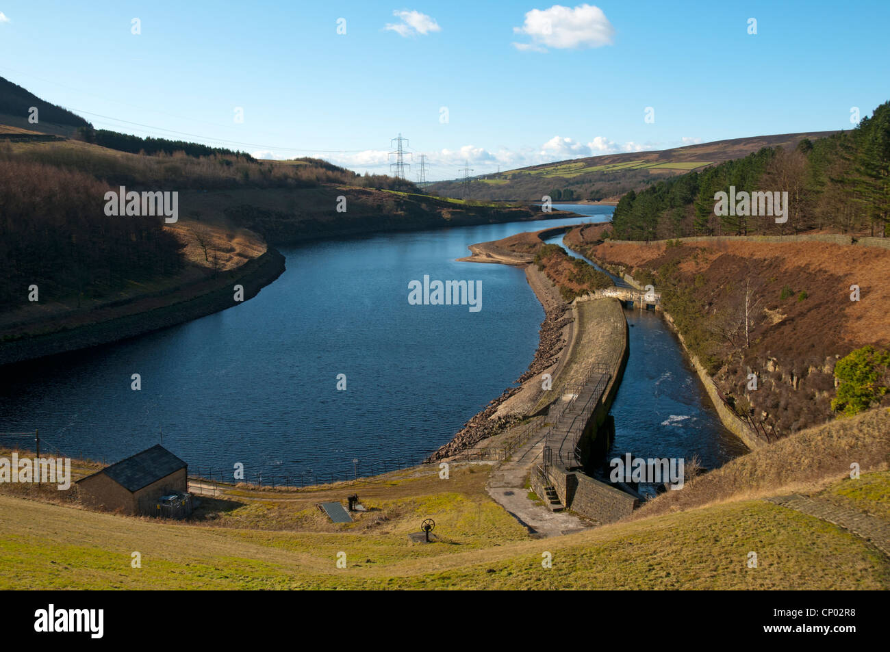 Rhodeswood Reservoir in den Longdendale Valley, Peak District, Derbyshire, England, UK Stockfoto