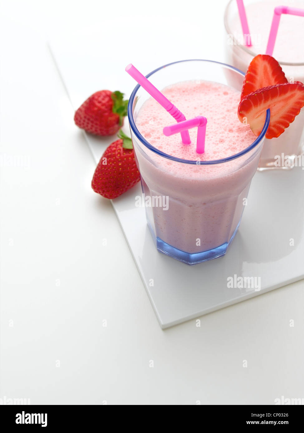 Erdbeer-Milchshake Stockfoto