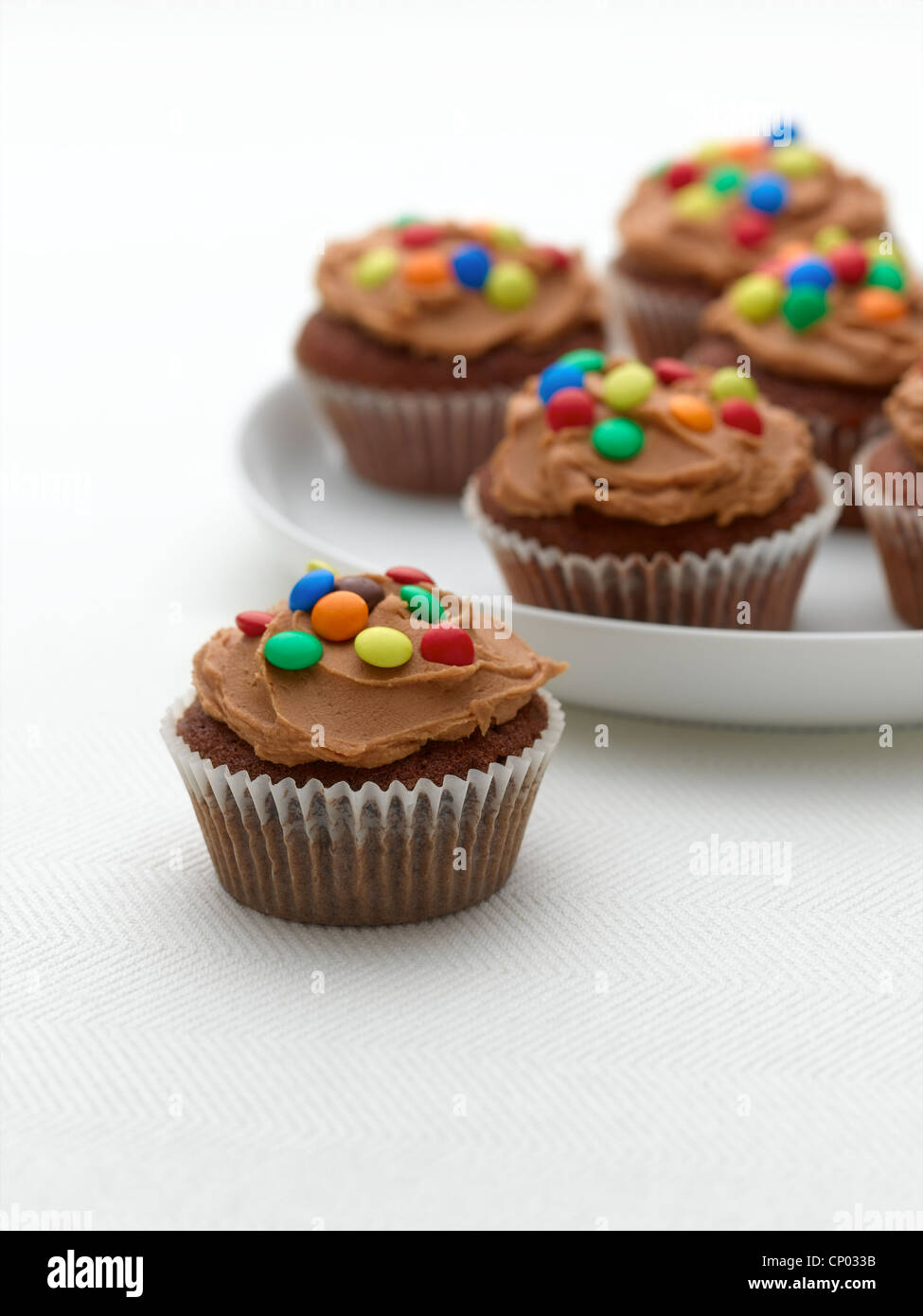 Schokolade cup cakes Stockfoto