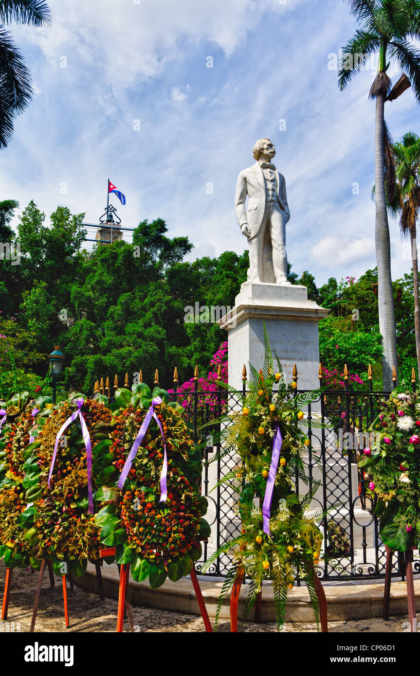 Statue von Carlos Manuel De Céspedes, Parks in Havanna, Kuba Stockfoto