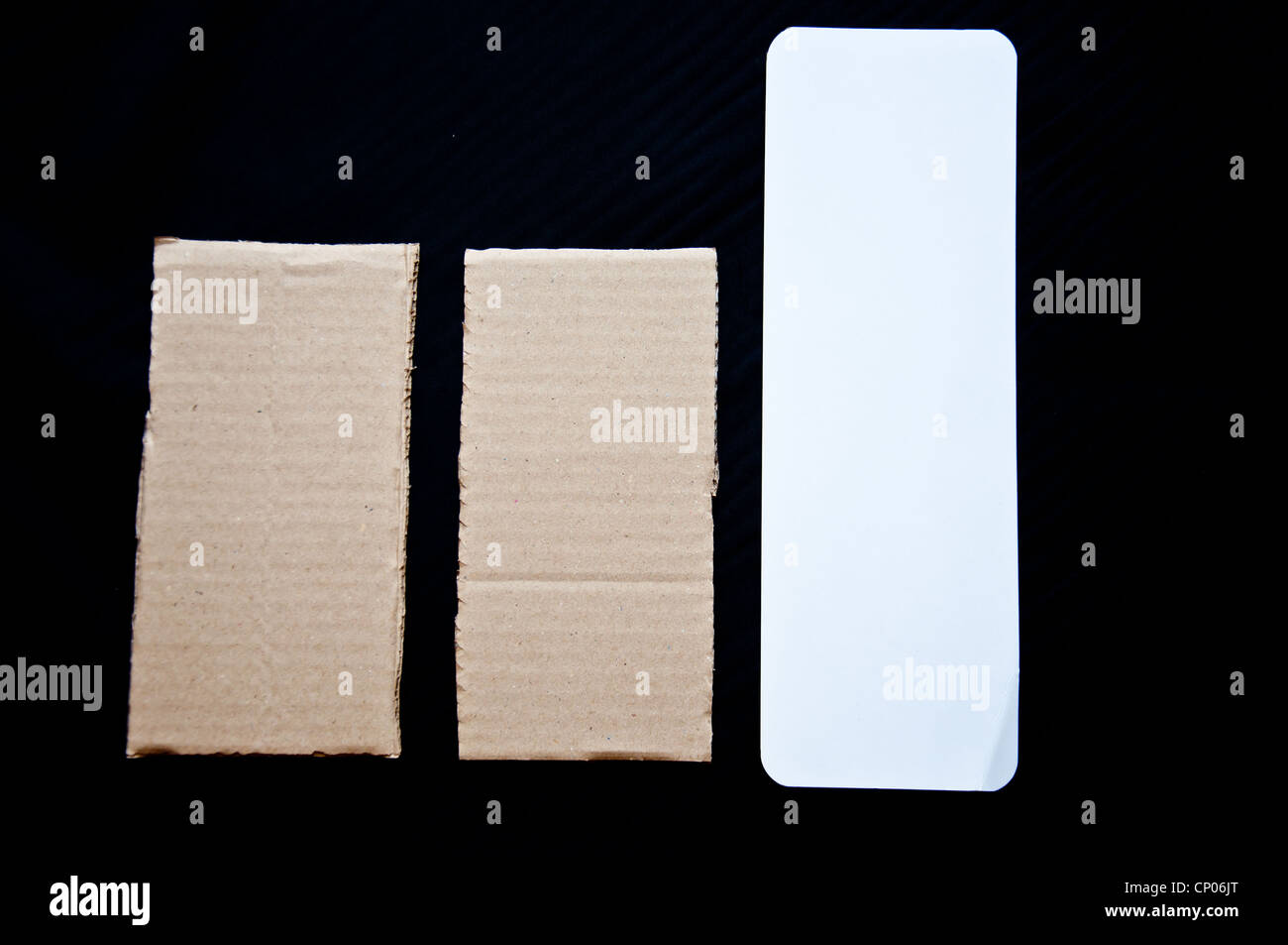 weiße und braune Papier für den Hinweis Stockfoto